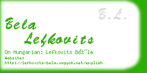 bela lefkovits business card